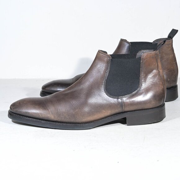 To Boot New York Short Chelsea Boots in Burnished Brown - Picture 2 of 8